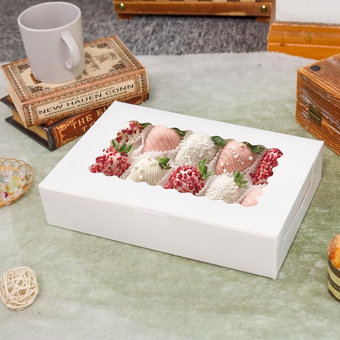 NPLUX 15 Pack 12x8 Bakery Treat Boxes for Weekend Sellers | Fifteen boxes cover a few weekend sales without filling your shelves, making restocking easier for small sellers.