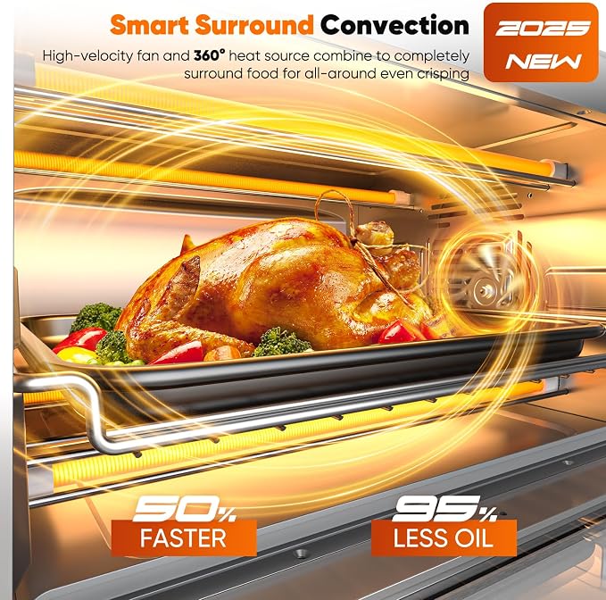 Nuwave Bravo Air Fryer Toaster Smart Oven, 1800 Watts, 21Qt Capacity