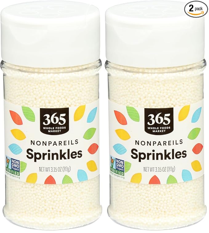 365 by Whole Foods Market, White Nonpareils Sprinkles, 3.15 Ounce (Pack of 2)