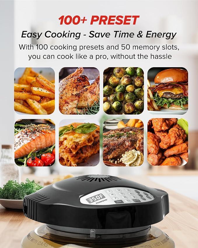 Nuwave Pro Plus 2 Countertop Infrared Oven with Stainless Steel Extender Ring, Triple Combo Cooking Power, Adjustable Temperature Control, Large Capacity Roaster, Air Fryer & Convection Oven, 20670V01