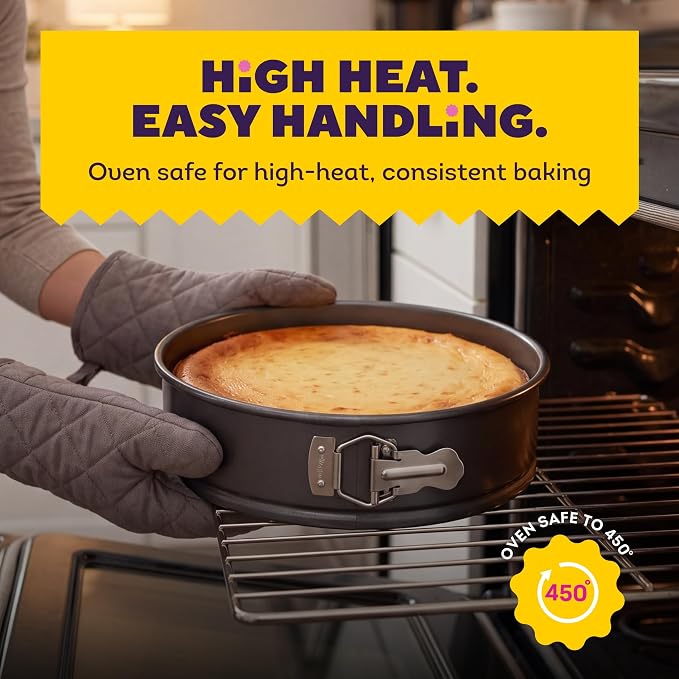 Wilton Platinum Non-Stick Spring Form Pan - Baking Pan for Cheesecakes, Deep Dish Pizzas & Bread Puddings - Scratch Resistant, Even Heat Distribution & Made Without PFAS - 9 x 2.7 Inch