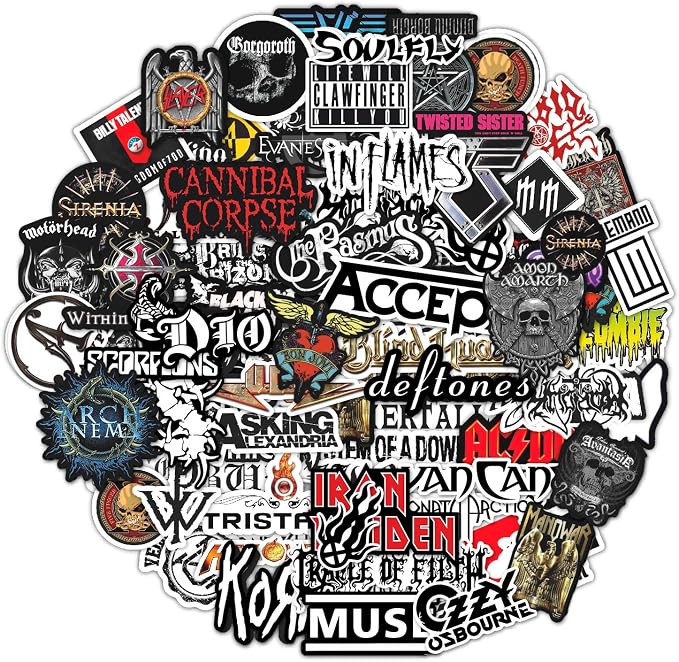 BulbaCraft Legendary Rock Band Stickers – Heavy Metal Laptop Decals - Vinyl Band Stickers for Adults, Rock Stickers and Decals, Gifts for Women & Men