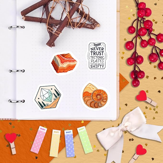 100Pcs Geology Stickers for Water Bottles, Geologist Stickers - Gift for Geologist - Geology Party Decorations and Favors - Gift for Women & Men