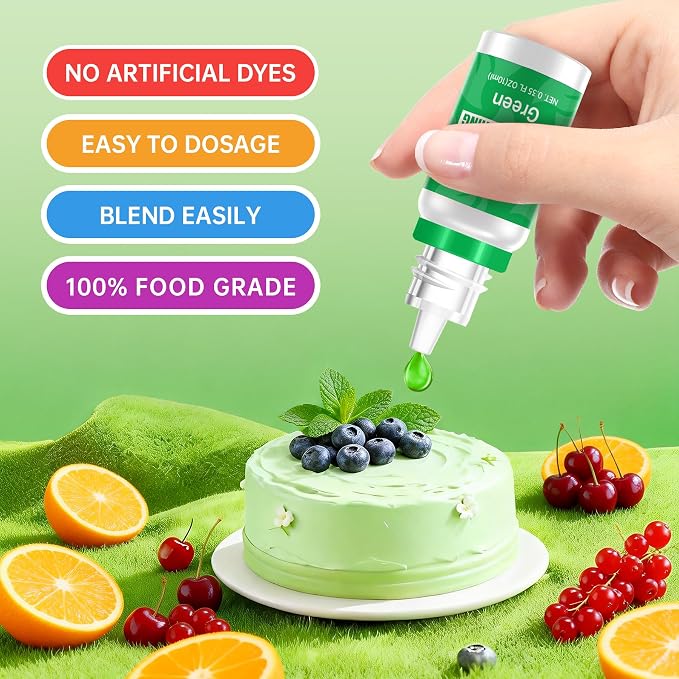 Natural Food Coloring - Pandalab 8 Colors x 10 ml Plant-Based Concentrated Food Dye, No Artificial Dye, Vegan Edible Color for Baking, Cake Decorating, Icing, Frosting, Cookies, Candy
