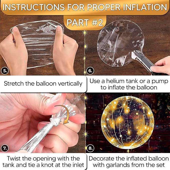 LED Light Up Balloons 10 Pack – 20" Transparent Glow Balloons Light Up with LED String Lights & Switch, Easy Air or Helium Use for Special Events, Weddings, Party Decorations & Festive Nights
