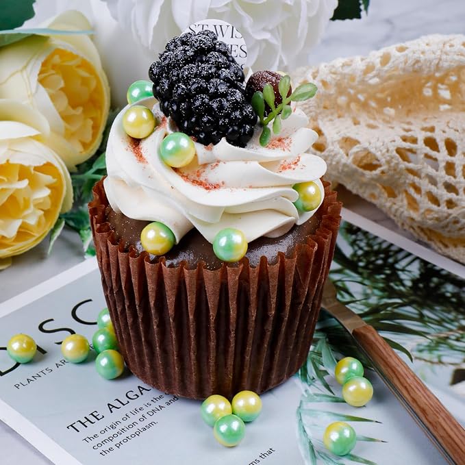 St Patricks Day Sprinkles for Cake Decorating - Gradient Yellow & Green Easter Pearl Sprinkles for Baking, Cookies, Cake, Cupcakes, Donuts & Ice Cream Toppings (4.6oz/130g, 7mm)