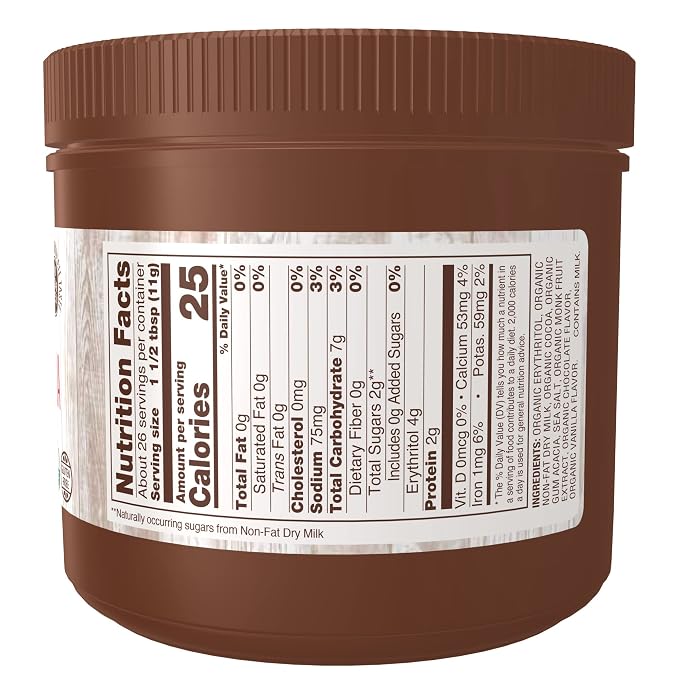 NOW Foods, Organic Cocoa Lovers™ Slender Hot Cocoa, No Sugar Added, Certified Non-GMO, Kosher, 10-Ounce (Pack of 2)