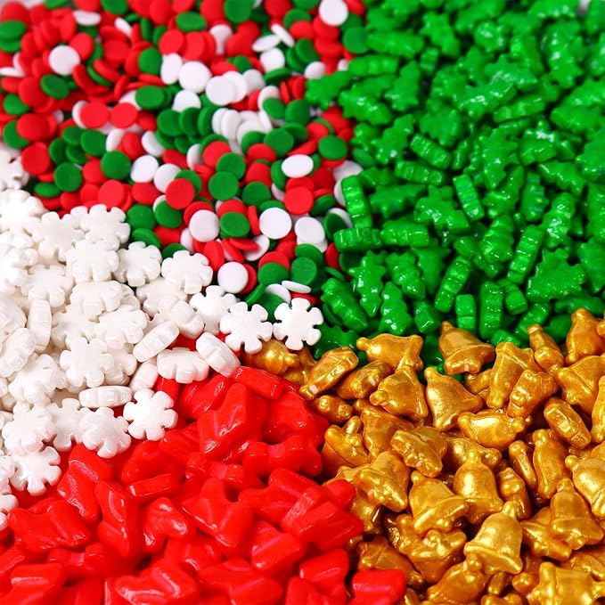 Christmas Sprinkles for Cookies, Red and Green Sprinkles Perfect for Christmas Dessert Party 3.52 Ounce