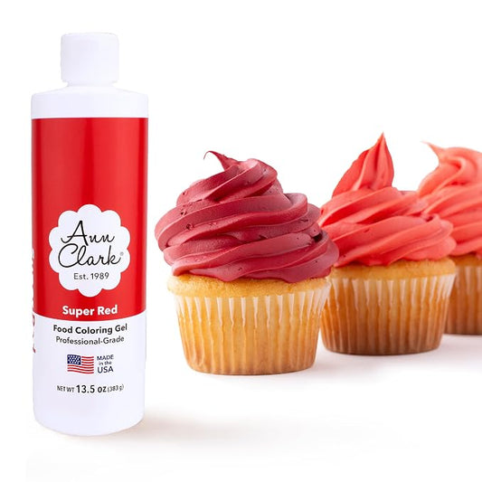 Ann Clark Super Red Food Coloring Gel Extra Large 13.5 oz Professional Grade Made in USA