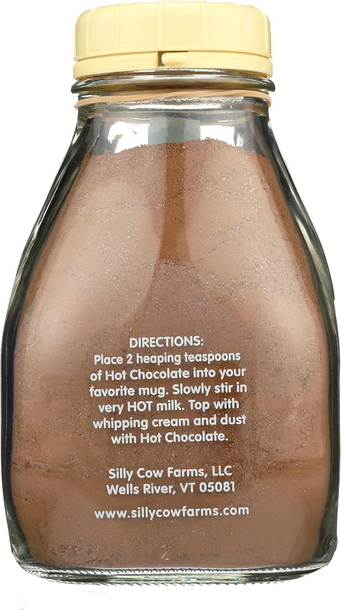 Silly Cow Farms Marshmallow Swirl Hot Chocolate | Gluten-Free | Non-GMO | Hot Cocoa Mix with Dutch Processed Cocoa Powder | Made with Real Ingredients, 16.9 oz Glass Bottle (Pack of 1)