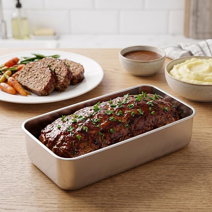 Homikit 10 Pack Stainless Steel Loaf Pans, 9x5 Inch Medium Bread Pan Set Non Toxic, Metal Meatloaf Tin for Baking Homemade Sandwich Sourdough Bread Pound Cake, Oven & Dishwasher Safe, Rust Free