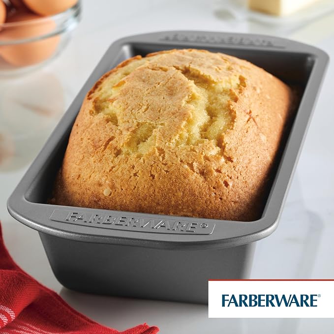 Farberware Bakeware Nonstick Loaf Pan, 9-Inch x 5-Inch, Loaf Bread Pans, Gray