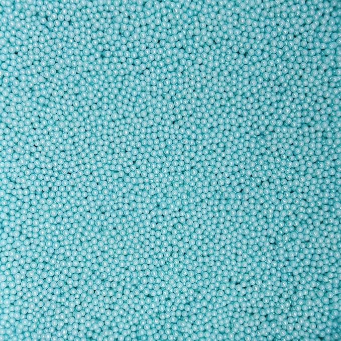 Dynastang 2mm Light Blue Pearls Sprinkles Edible Pearls Cake Decorating Stars Cake Decorations Cupcake Toppers Cookie Decorating Perfect for Cakes, Cupcakes, Desserts Toppings 3OZ