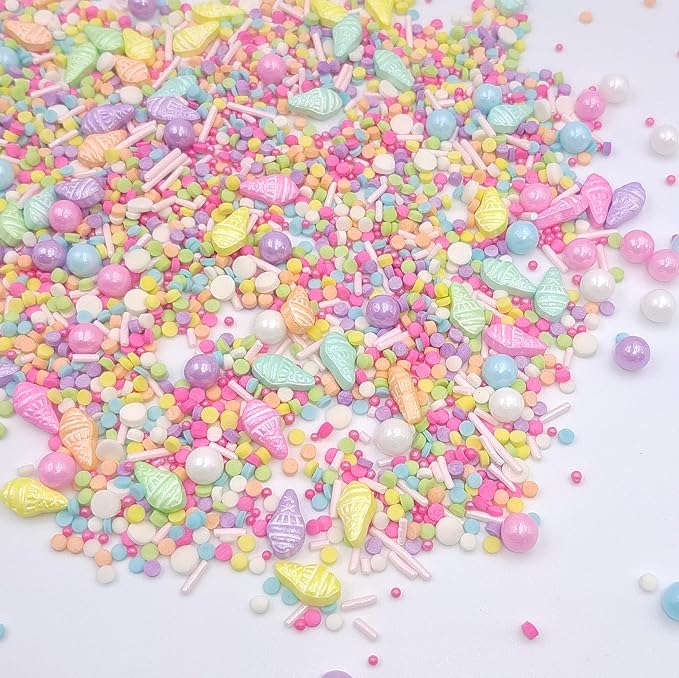 Sentovac Summer Sprinkles for Decorating | Edible Cake Cupcake Ice Cream Sprinkles 1 Bottle 3.35oz/ 95g | Edible Cake Decorations Cupcake Toppers