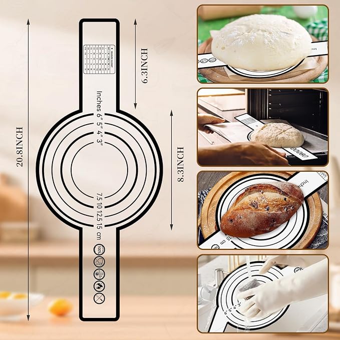 Sourdough Starter Kit 10" Round Banneton Bread Proofing Basket | Sourdough Bread Baking Supplies - Starter Jars, Bread Sling, Scoring Lame, Dough Whisk & Scrapers,Sour Dough Kits for Bakers