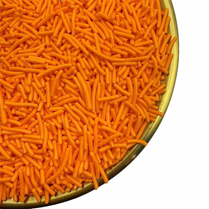 CandiJumpin Orange Jimmy Sprinkles, Orange Sprinkles for Cake Decorating Edible Cake Jimmies Edible Crunchy Jimmies Ice Cream Toppings, Baby Shower Party Wedding Christmas Supplies 3 OZ