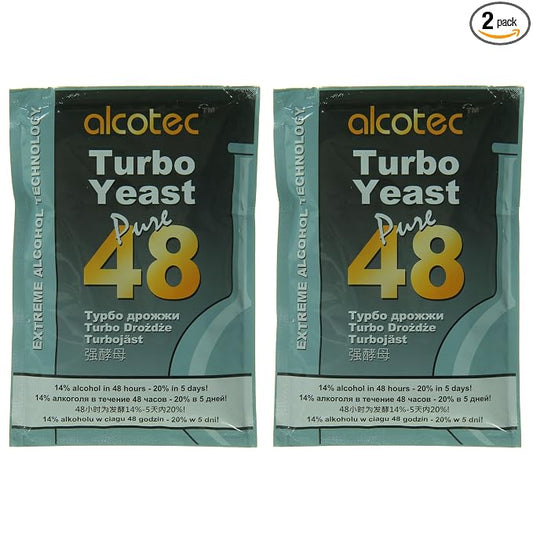 Alcotec 48 Hour Turbo Yeast | Brewers Yeast Powder| Wine Yeast for Wine Making | Dry Yeast | nutritional yeast | 135g (Pack of 2)