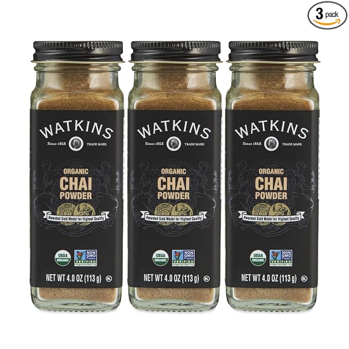 Watkins Gourmet Organic Spice Jar, Chai Powder, 4 Ounce (Pack of 3)