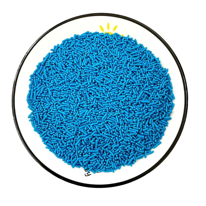 Homipooty Blue Soft Jimmies Sprinkles Edible Candy Jimmies Sprinkles for Cake Decorating 78g/2.75oz Cookie Cupcake Topper Ice Cream