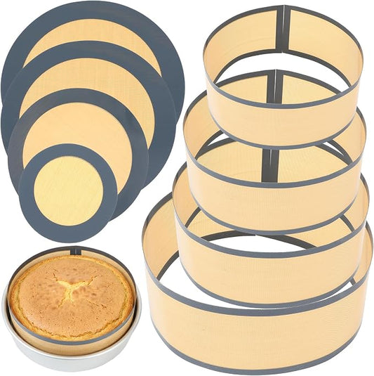 4 Set Silicone Baking Mat for Springform Pan 4/7/9/10 Inch, Prevent Cake From Sticking to Bottom and Side, Easy Clean Nonstick Silicone Liners Baking Mat for Baking Cheesecake Pan