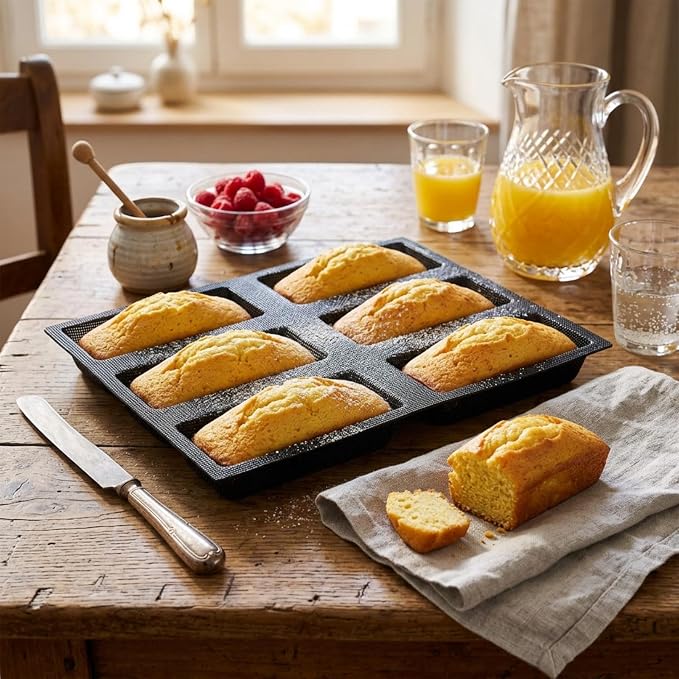 Dioycli Silicone Bread Loaf Pan for Baking Rectangular Bread Pan 6 Loaf Non Stick Baking Molds for Meatloaf, Baguette, Bread & Sandwich