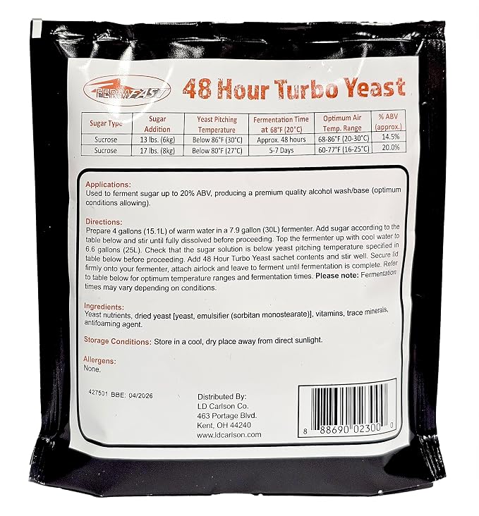 48 HOUR TURBO YEAST FERMFAST 243g PACKET