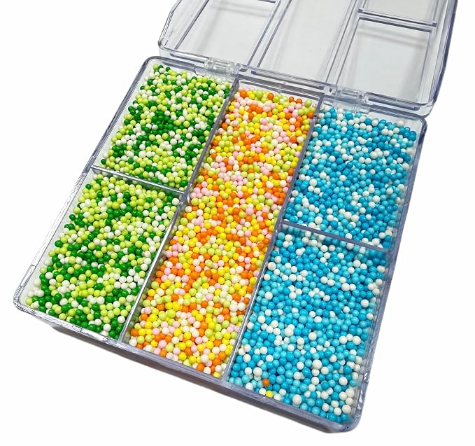 Sentovac 2mm Nonpareils Pearls Mixing Cake Sprinkles Cake and Cupcake Topper Decorations Sprinkles for Decorating Party Supplies