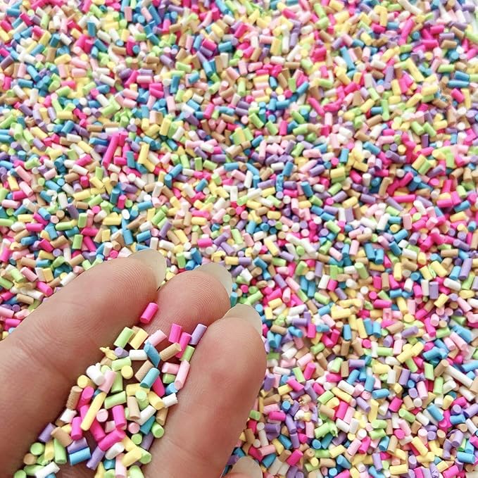 EHOPE 100G Fake Sprinkles Polymer Sprinkles Faux Sprinkles Resin Sprinkles Clay Sprinkles For Resin Fake Candy Sprinkles for Nail Art DIY Crafts Cake Phone Case (100G Sugar granules-Blue)