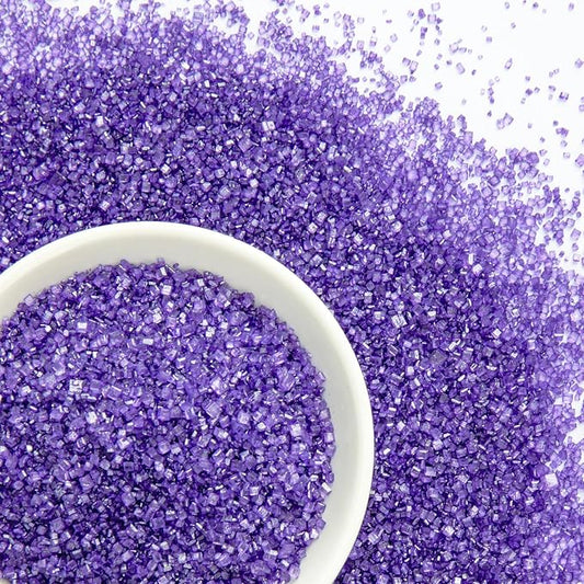 Edible Purple Sanding Sugar Sprinkles,King Cake Sugar,Edible Crystals for Cake Decorating,150g,Coarse Sugar Sprinkle Mix for Baking,Donuts,Cookies,Ice Cream,Fondant Cake,Caramel Apples,Cupcakes,Desserts Topper Mardi Gras Decoration Supplies