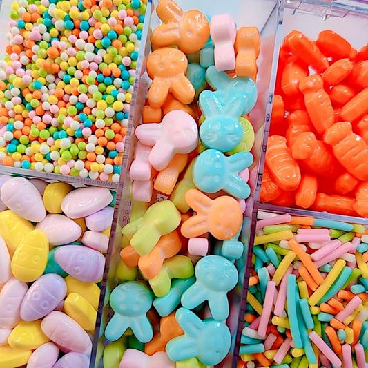 HeDeon&Rles Easter Candy Sprinkles for Baking Decoration 90g/3.17oz Edible Carrot/Easter Egg/Rabbit Mix Sprinkles Caketopper Festival Supplies Cupcake Ice Cream Pastry Muffin Decoration