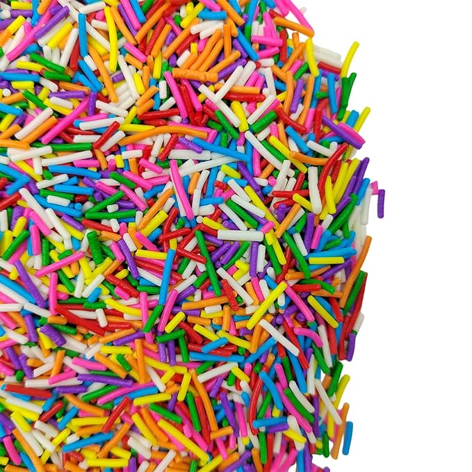 Jimmies Sprinkles, Edible Jimmy Sprinkles, Rainbow Crunchy Jimmies Mix for Cake Decorating, Edible Cookie Cupcake Decorations for Theme Baking and Holiday Party Treats
