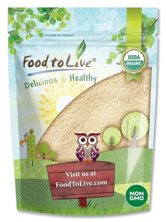 Food to Live Organic Italian Semolina Flour, 2 Pounds - Premium Durum Wheat, Perfect for Pasta and Pizza Dough, Ideal for Authentic Italian Recipes.