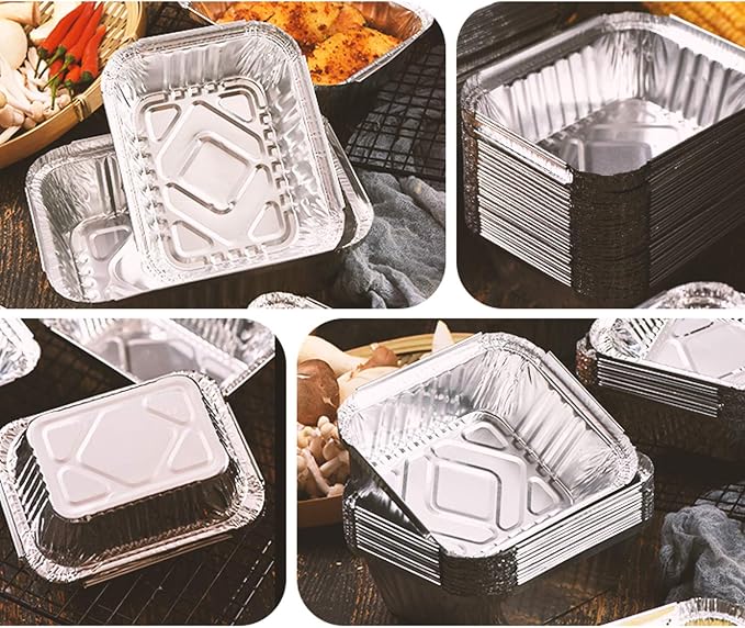 Waytiffer Loaf Pans [50 Pack] 2Lb Heavy Duty Disposable Aluminum Foil Premium Bread Tins Standard Size - 8.5" X 4.5" X 2.5" Perfect for Homemade Cakes & Breads
