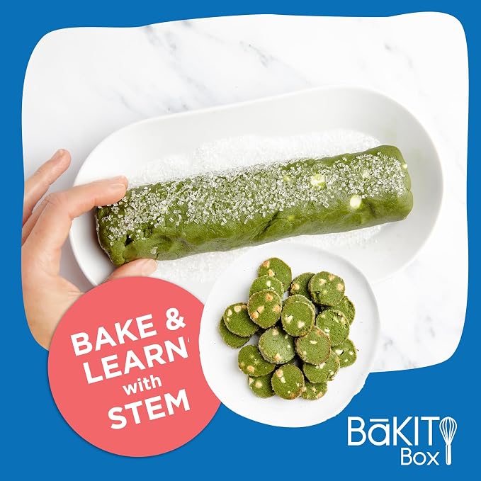BāKIT Box Japanese Matcha Cookie Kit for Kids – Learn About Japan + Make Cookies – Includes Printed Recipe & Activity Guides – Educational Baking Gift