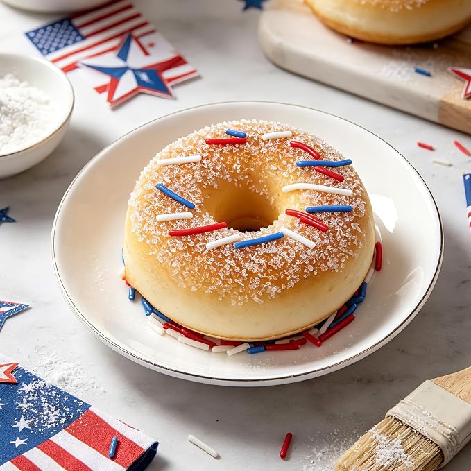 4th of July Sprinkles, Edible Red White and Blue Jimmies Mix for Baking Topping, Cupcakes, Cookies, Ice Cream & Cake Decorating, Patriotic Memorial Day Holiday Party Supplies