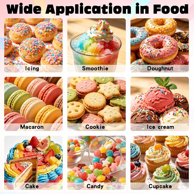 Gel Food Coloring Set with 12 Colors Food Coloring Dye for Baking Concentrated Food Coloring Gel for Icing, Candy, Cake Decorating, 0.35 Fl. Oz/Bottles