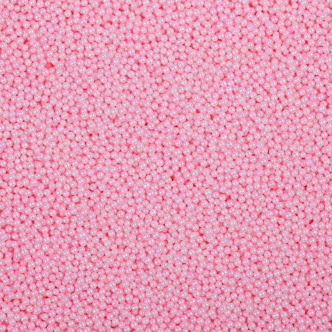 Light Pink Nonpareils Sprinkles - 2mm Edible Mini Pearl Sprinkles for Cake Decorating, Cupcake, Cookie, Baking, Donuts, Ice Cream Toppings, Wedding Party Supplies 130g/4.58oz