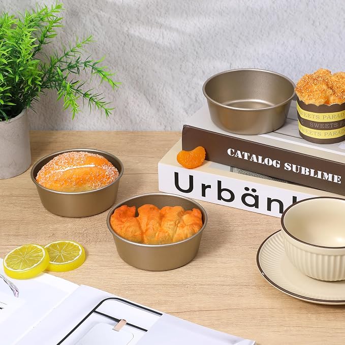 10 PCS Air Fryer Mini Pie Pan Tart Tins, Jumbo Muffin Cupcake Pans 4 Inch Air Fryer Hamburger Bun Mold, Non-Stick Air-Fryer Egg Baking Pan Individual Mini Cake Pans for Baking