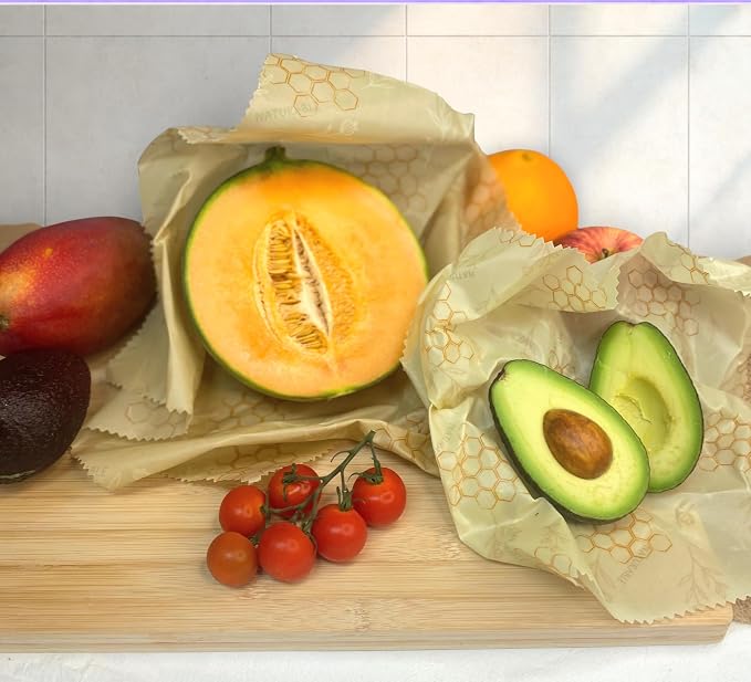 Beeswax Bread Bag for Homemade Bread & Beeswax Wrap Set, 2 XL Sourdough Bread Bags + 2 Beeswax Wraps for Food | Keep Bread Fresh, Breathable, Reusable & Less Waste Storage for Home Bakers (Beige)