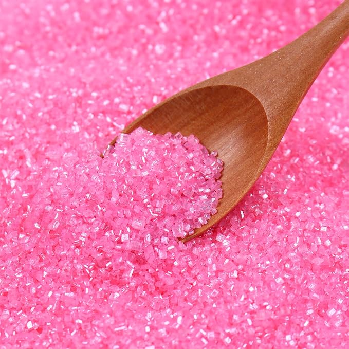 Pink Sprinkles for Cake Decorating, 4.02oz Pink Sanding Sugar Sprinkles, Edible Glitter Sprinkles for Cupcake Toppers Baking Drinks Cookie Ice Cream Dount Chocolate