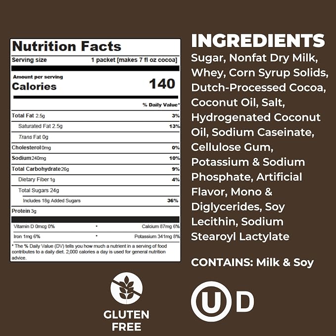 Cocoa Classics Chocolate Supreme Cocoa Mix, Hot or Iced, 1.25oz, 36 Pack | Chocolate Supreme cocoa mix with rich, bold chocolate flavor; just add water for creamy hot or iced cocoa with smooth taste