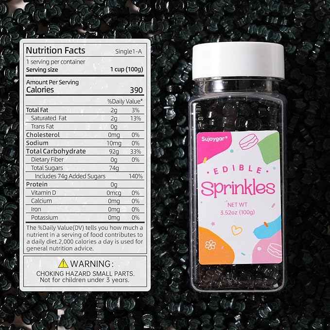 Black Bats Sprinkles for Cake Decorating, 3.52oz Edible Halloween Sprinkles for Cupcake Toppers Baking Cookie Halloween Party Supplies Birthday Celebrations