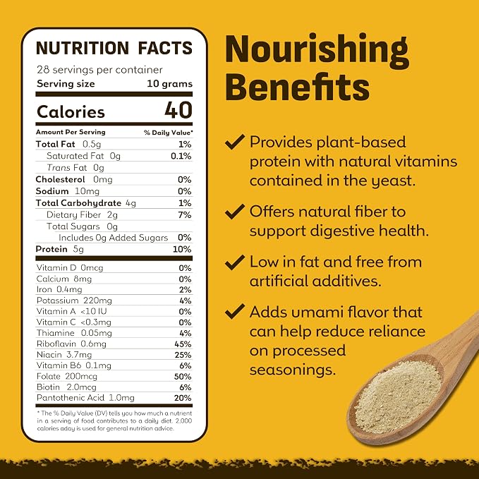 Coolinario Nutritional Yeast Flakes, Non Fortified (10 OZ) Vegan Seasoning | Roasted, Nutty Flavor, Rich in Protein, Fiber & Minerals, Ideal for Snacks, Sauces & Dressings, Gluten-Free, Unfortified