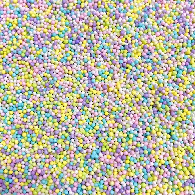 PhilaeEC Easter Nonpareils Sprinkle 2mm Mini Peals Spring Mix Sprinkle Edible for Cake Decoration Cupcake Topper Cookie Baking Decorations St Patricks Easter Supplies