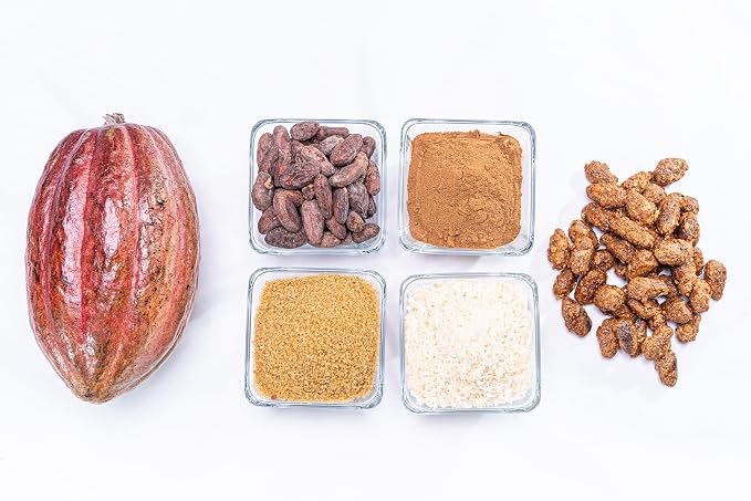 Nahuatl 100% Costa Rican organic caramelized cacao beans, Whole food, Gluten and lactose free, Vegan, Artisan, Source of fiber Keto and Non-GMO, (100g / 3.5Oz).