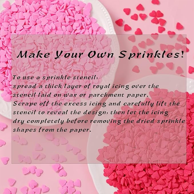 4 Pack Reusable Royal Icing Sprinkle Stencils Gem Glitter Stencils Bakery Stencil Template Set for Cookie Cake and Cupcake,Crafts DIY Tumblers Reusable Glitter & Gem Template Set (Classic)