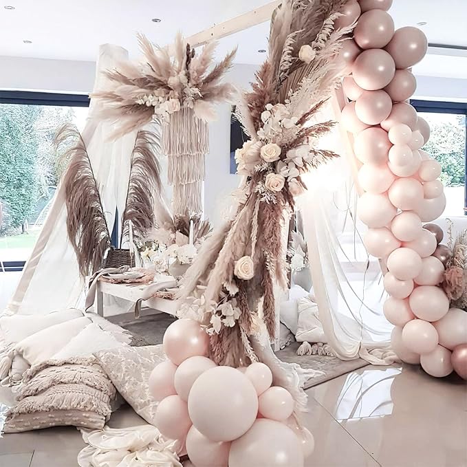 PartyWoo Beige Balloons 100pcs 12 Inch Boho Cream Ivory Neutral White Latex Balloons for Graduation Wedding Anniversary Engagement Bridal Shower Baby Shower Birthday Party Decorations White-F60