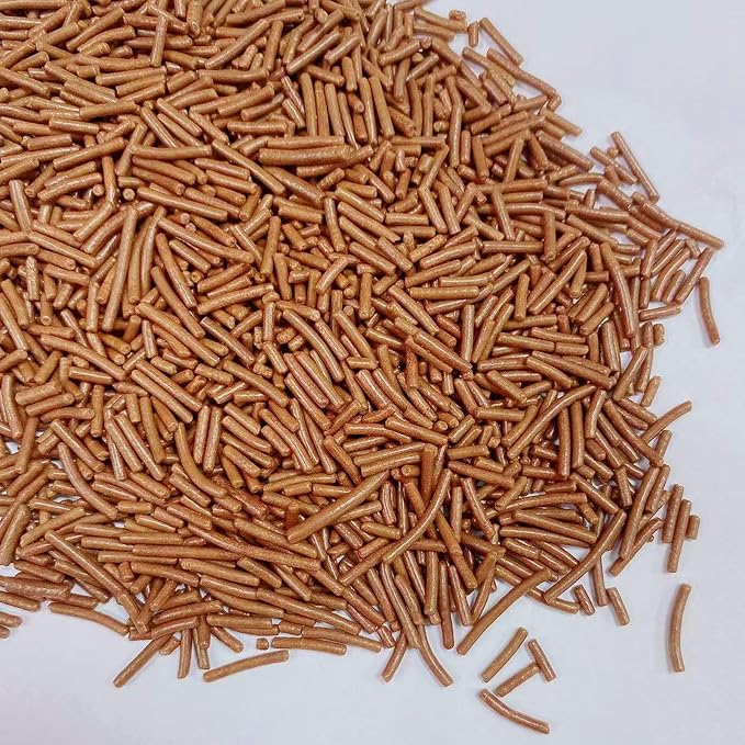 Sentovac Brown Jimmies Sprinkles Edible for Cake Decorating Brown Sprinkles Sugar Candy Cookie Cupcake Topper Ice Cream Baking Decorations Wedding Halloween Christmas Supplies 3.53oz
