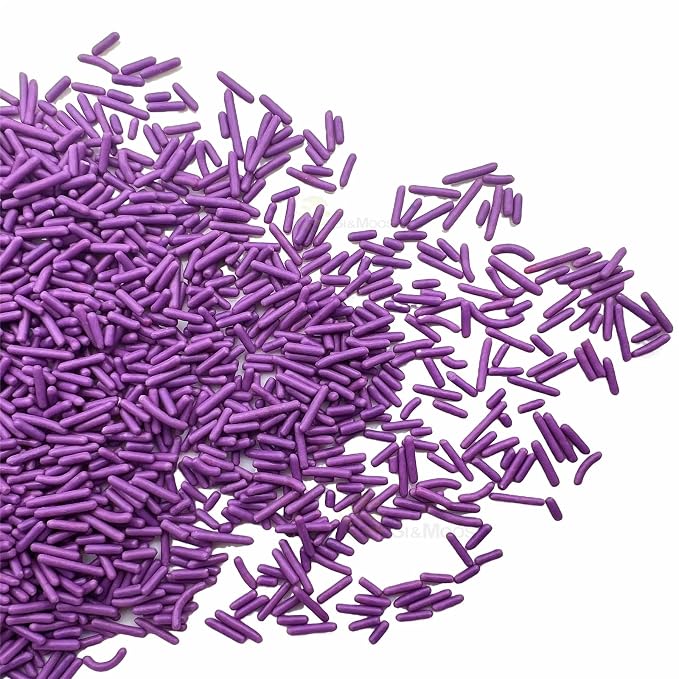 SE Si&Moos Purple Sprinkles Edible Purple Jimmies Soft Jimmy Sprinkles Halloween Cake Decorations Christmas Cookie Decorations for Topping Ice Cream, Cookies, Cakes, Cupcakes, Dessert Decorating 2.75 OZ