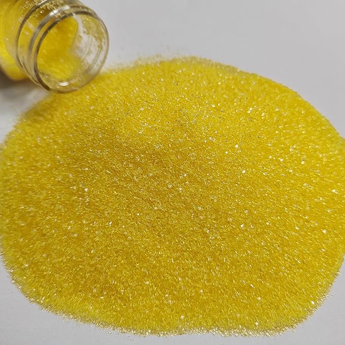Yellow Sanding Sugar Sprinkles, Yellow Sugar Crystals, Edible Sparkling Sprinkles for Cake Cupcake Decorating, Baking Cake Decorations, Cookies Ice Cream Toppings, Wedding Party Christmas Supplies 130g/4.6oz